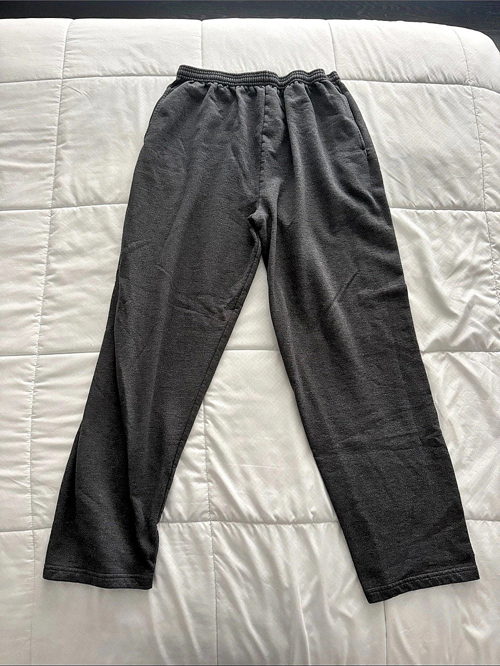 Hanes EcoSmart Open Bottom Fleece Sweatpants Men's Gray